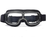 Resim Motosiklet Gözlükleri Moda Klasik Motokros Scooter Bisiklet Pilot Kaskı Yetişkin Arazi Güvenliği Kar Toz Koruması Pu Deri Gözlük Spor O 