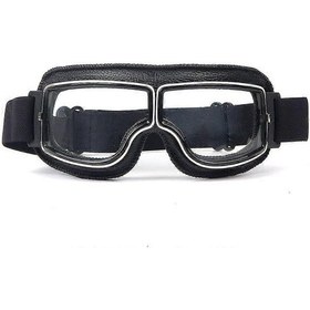 Resim Motosiklet Gözlükleri Moda Klasik Motokros Scooter Bisiklet Pilot Kaskı Yetişkin Arazi Güvenliği Kar Toz Koruması Pu Deri Gözlük Spor O 