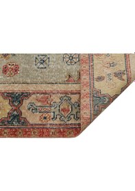 Resim Romantik Vintage Gül Desenli Eskitme Ipek Yün Pers Kilim Eskitme Halı - 110x216 Cm 9925 