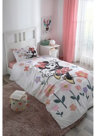 Resim Özdilek Lisanslı Disney Minnie Mouse Flowers Tek Nevresim Takımı Beyaz 