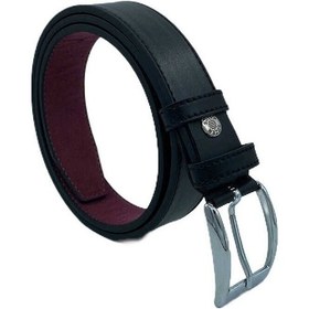 Resim Siyah Çocuk Boy Suni Deri Dikişli Model 3 Cm.lik Garson Klasik Kemer - G1-22k 001 