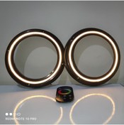 Resim LED LEVEL Dokunmatik Kumandalı 20 CM İçi boş Neon Işıklı Midrange Hoparlör Kapağı 1 Takım (2 Adet) 