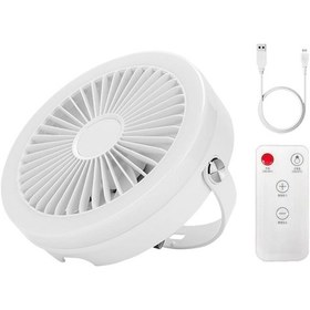 Resim Jialan Usb Şarj Edilebilir Mini Tavan Vantilatörü Uzaktan 
