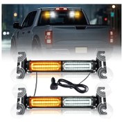 Resim Cloudstore Araba Gösterge Paneli 40 Led Sarı Beyaz Çalışma Işık Şeridi 12 24v Çakmak Oto Dekoratif Aydınlatma 