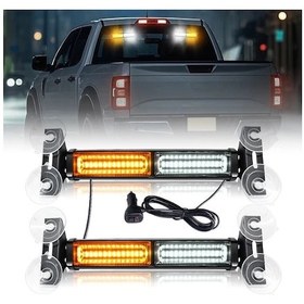 Resim Cloudstore Araba Gösterge Paneli 40 Led Sarı Beyaz Çalışma Işık Şeridi 12 24v Çakmak Oto Dekoratif Aydınlatma 