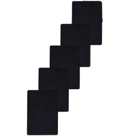 Resim 5 Adet Düz Pamuklu Tek Kişilik 80 X 200 X 30 Cm Lastikli Penye Çarşaf Siyah 