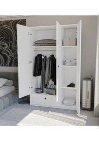 Resim 3 Kapaklı Çekmeceli Elbise Dolabı Çok Renkli 