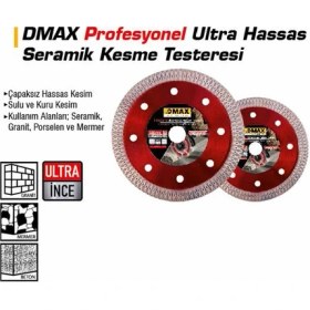 Resim Dmax DMX4402 Ultra Hassas Seramık Turbo Elmas Testere Çapaksız 115*1,2*22-23MM 