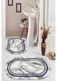 Resim Multi Kaymaz Taban Oval Banyo Paspas Takım Bb-110 çok renkli 