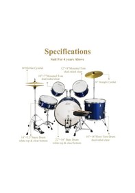 Resim Eastar Eds-480mbe 22" 5-parça Akustik Davul Metallic Blue 