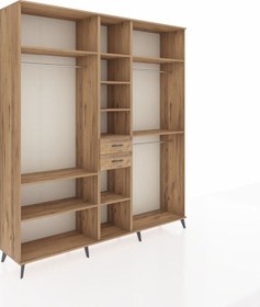 Resim Hyperion Dolap 10 Raflı 2 Çekmeceli 3 Askılı 220x44x243 Çam-çam/çam Atlas Çam/atlas Çam 