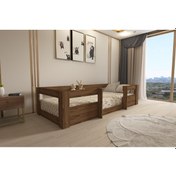 Resim Lullaby Montessori Ceviz Çocuk Karyolası 90x190 Yatak Uyumlu M4 