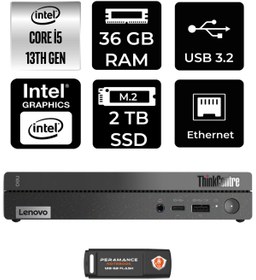 Resim LENOVO Thinkcentre 50Q Gen 4 i5-13420H 36GB RAM 2TB SSD FDOS 12LN0048TR MİNİ PC & PER4 BELLEK 