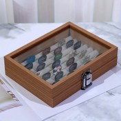 Resim Elektrik Gitar, Bas ve Halk Enstrümanı Plektre Koleksiyonu için Tokalı Toz Geçirmez Ahşap Plektron Kılıfı 