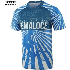 Resim Mavi Kemaloce Polyester Unisex Mtb Jersey Beyaz Bmx Formalar Profesyonel Nefes Kısa Kollu Dağ Bisikleti Forması Beyaz 