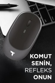 Resim Torima TM-16 Gri Kablosuz Çift Modlu Sessiz Mouse Fare 
