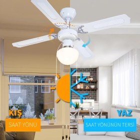Resim Blooma Tavan Vantilatörü 4 Kanat 107 cm Beyaz 