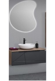 Resim Tekoplus Thin Gri Banyo Dolabı Takım 90 cm 
