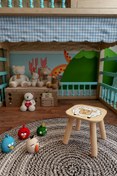 Resim Kaju Kids Çocuk Taburesi - Lisanslı Ürün - Doğal Ahşap - 3/4 Yaş 