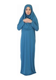 Resim Zehranaz Namaz Elbisesi Petrol Mavi Fermuarsız Namaz Elbisesi Petrol Mavi 