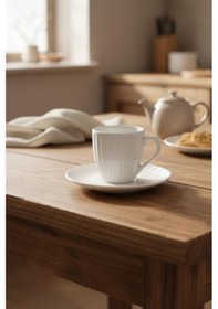 Resim Bambum Karizma - 6 Kişilik Kahve Fincan Takımı Beyaz 