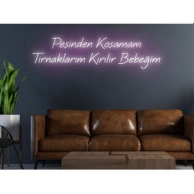 Resim Twins Led Peşinden Koşamam Tırnaklarım Kırılır Bebeğim Yazılı Neon Tabela Pembe Model:model:64773366 Pembe 