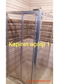 Resim 40 Desen Patentli Cam Katlanır Duşakabin İki Duvar Arası Duşakabi Gri 