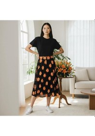 Resim Eren Style Şifon Beli Lastikli Etek 95 Cm - 38-50 Oranj 