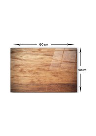 Resim Decorita Ahşap Görünümlü | Cam Ocak Arkası Koruyucu | 40cm x 60cm 