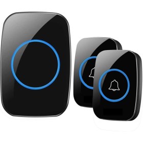 Resim 2 Buton 1 Alıcı Kablosuz Kapı Zili Ledli Modern 300METRE Menzil 60 Çeşit Zil 5 Seviye Ses 