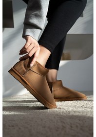 Resim Bartrobel Ultra Mini Süet İçi Kürklü Kışlık Taban Kadın Bot Taba 