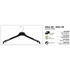 Resim Uzmangrupraf Uzman Grup Raf Elbise Askısı-Plastik Askı-20'Li Paket-Mau40 Siyah 