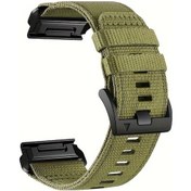 Resim Cloud011 Garmin Fenix 7x 6x 5x Epix Pro İçin 26mm Nylon Army Green Hızlı Çıkarılabilir Nefes Alabilir Bileklik 