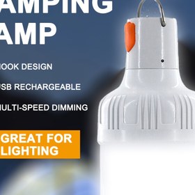 Resim Yüksek Güçlü LED El Feneri - Kamp yapmak için Kanca ile Taşınabilir ve Şarj Edilebilir USB, Yürüyüş, Balık Tutma, Dayanıklı ABS Malzeme 