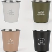 Resim 4'lü Paslanmaz Çelik Kamp Kupa Seti, 250ml/350ml Taşınabilir İçecek Bardakları, BPA İçermeyen, Grafik Desenli, Dış Mekan Aktiviteleri İçin İdeal, Sevgililer Günü, Şükran Günü, Noel, Cadılar Bayramı, Yeni Yıl için Şenlikli Hediye, Kamp Aksesuarları 