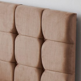 Resim Niron Rama Başlık Çift Kişilik Yatak Başlığı - 150 cm Sütlü Kahve Kumaş Başlık 