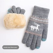 Resim Dokunmatik Kadın Kışlık Eldiven: İçi Polar, Esnek Manşet, Kore Tasarımı Gri 