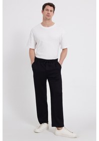 Resim Tudors Erkek Siyah Baggy Fit Rahat Kesim Modal Kumaş Soft Doku Beli Bağcıklı Yan Cepli Eşofman Altı-46289 