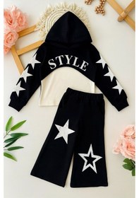 Resim Star Style Kız Çocuk 3'lü Takım - 3/12 Yaş - 31517 Siyah 