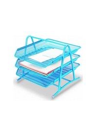 Resim Gıpta Metal Hareketli 3 Katlı Evrak Rafı Mavi 