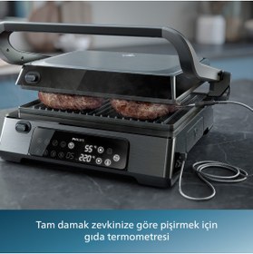 Resim Philips HD6307/70 7000 Serisi Izgara ve Tost Makinesi, Hassas Dijital Kontrol, Izgara için Tam Açılı 