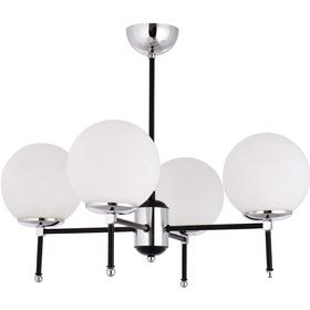 Resim Step Aydınlatma Nazlı (KROM-SİYAH) 4 Kol Ve Çok Fonksiyonlu(AÇIKLAMA BKNZ.)modern Salon Y.odası Oturma Odası Avizesi 