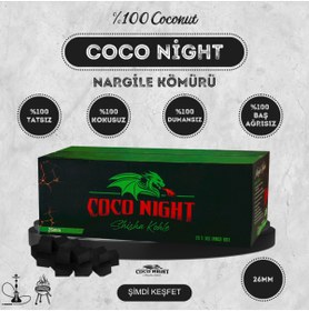 Resim Coco Night 20kg #26mm Hindistan Cevizi Küp Nargile Kömürü 