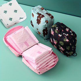 Resim Yaratıcı Minimalist Hijyenik Ped Saklama Çantası, Çok Fonksiyonlu Seyahat Kılıfı - Makyaj Çantası, Tuvalet Çantası, Ruj Kutusu, Anahtarlık, Kablo Düzenleyici, Kozmetik Organizatör Kutu, İdeal Hediye Seçeneği 