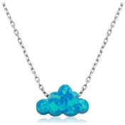 Resim Gumush ​Gümüş Mavi Opal Taş Bulut Kadın Kolye 