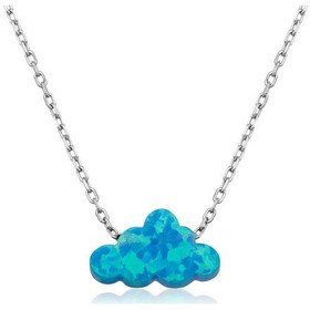 Resim Gumush ​Gümüş Mavi Opal Taş Bulut Kadın Kolye 
