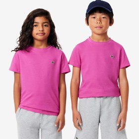Resim Lacoste Çocuk Bisiklet Yaka Pembe T-Shirt 