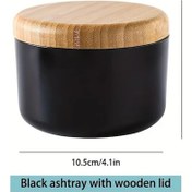 Resim Dashanshop Siyah Döner Rüzgar Geçirmez Paslanmaz Çelik İç Ve Dış Mekan Kül Tablası 