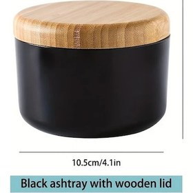 Resim Dashanshop Siyah Döner Rüzgar Geçirmez Paslanmaz Çelik İç Ve Dış Mekan Kül Tablası 