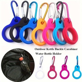 Resim 1 adet/ 3 adet dış mekan sporları için taşınabilir enerji tasarruflu içecek şişesi tutma kolu tokası, kaymaz silikon + alaşım malzeme, tırmanış ve koşu için uygun, su şişesi kancası, sırt çantası ideal aksesuar 